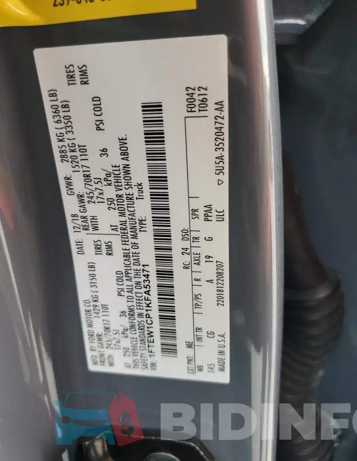 1FTEW1CP1KFA53471 Photo# 12