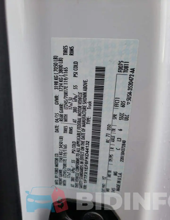 1FTFX1EF6FKD44132 Photo# 12