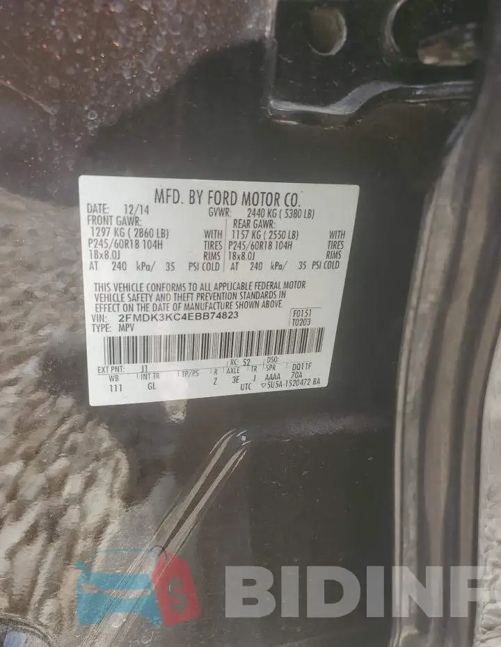 2FMDK3KC4EBB74823 Photo# 12