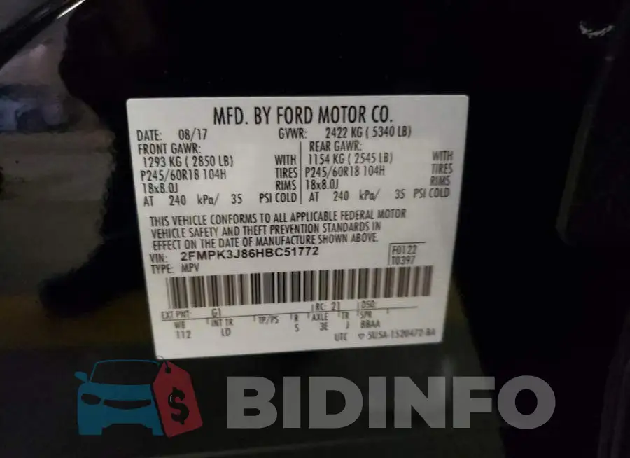 2FMPK3J86HBC51772 Photo# 12