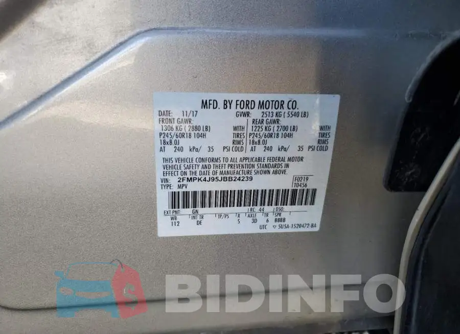 2FMPK4J95JBB24239 Photo# 13