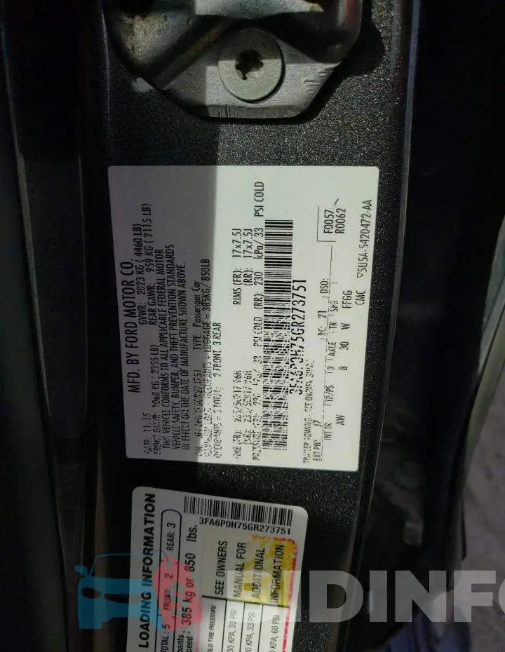 3FA6P0H75GR273751 Photo# 12