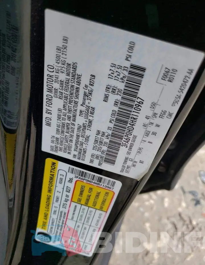 3FA6P0HD4HR110967 Photo# 12