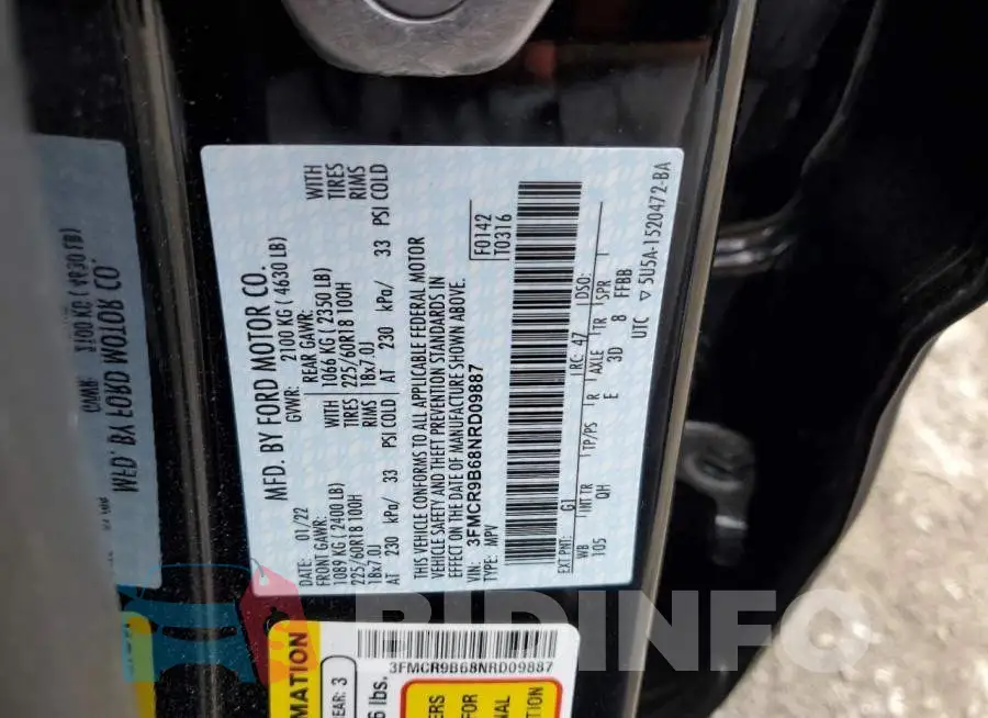 3FMCR9B68NRD09887 Photo# 12