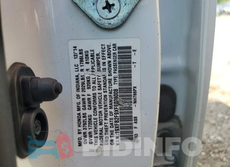 19XFB2F9XFE025008 Photo# 12