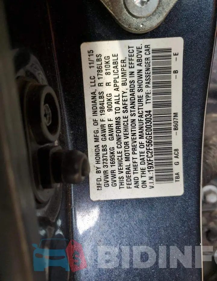 19XFC2F56GE003034 Photo# 12