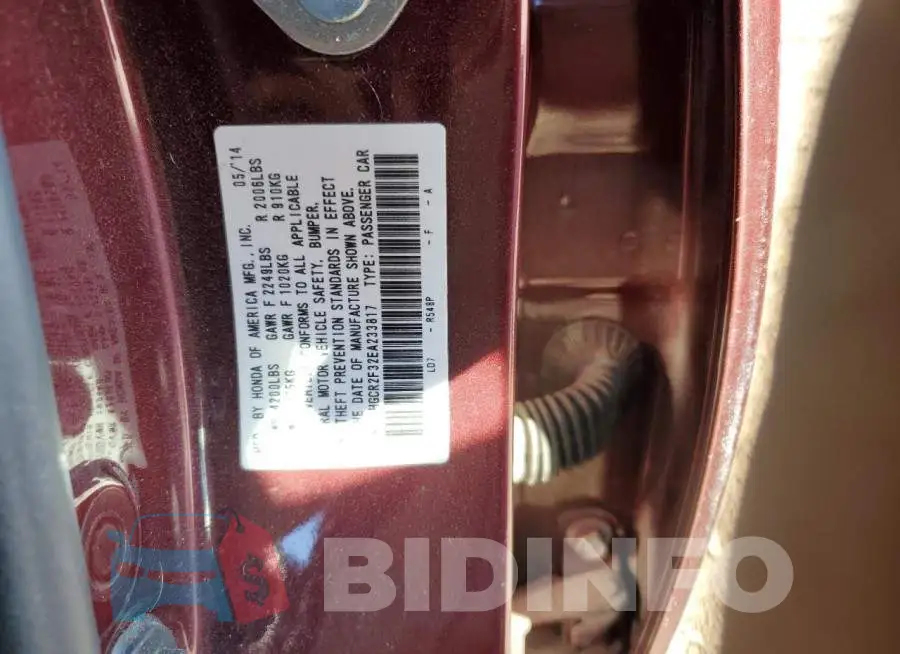 1HGCR2F32EA233817 Photo# 12