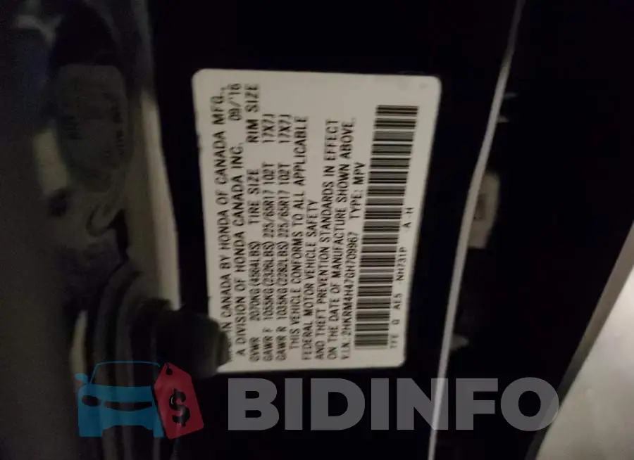 2HKRM4H47GH709967 Photo# 13