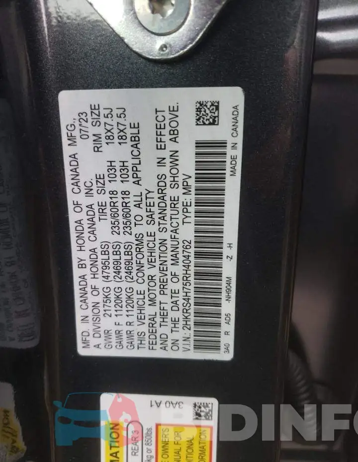 2HKRS4H75RH404762 Photo# 12