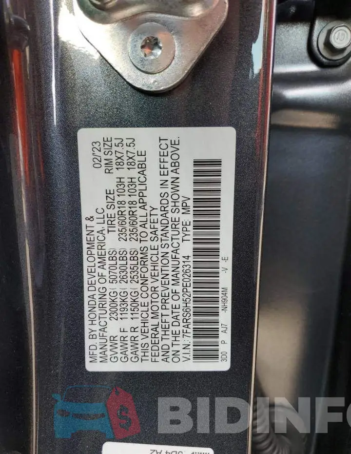 7FARS6H52PE026314 Photo# 12