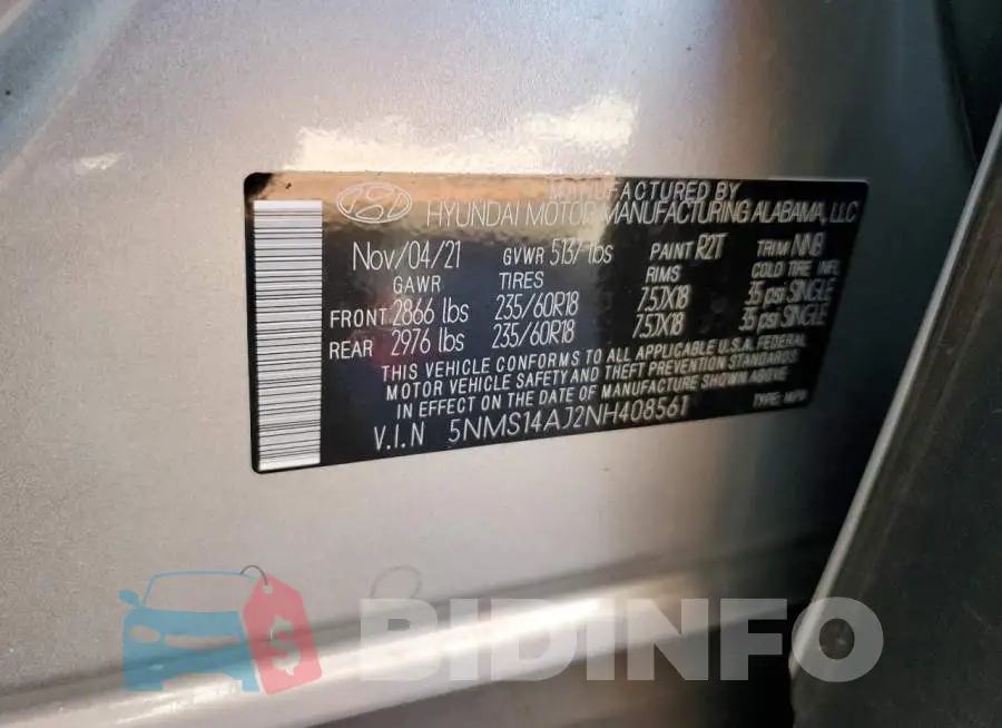5NMS14AJ2NH408561 Photo# 13