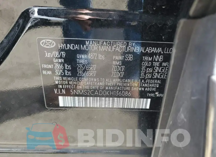 5NMS2CAD0KH136086 Photo# 13