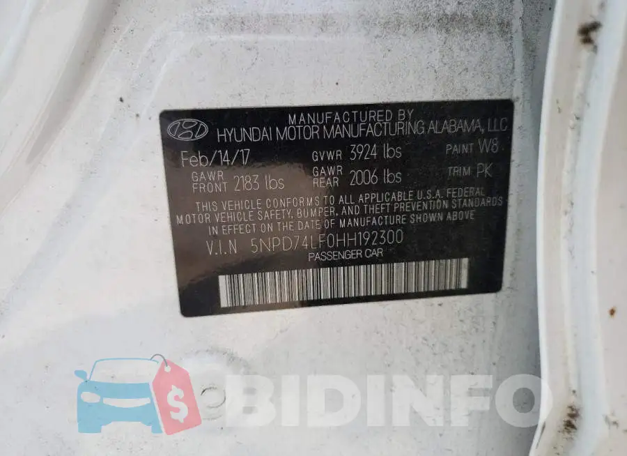 5NPD74LF0HH192300 Photo# 12