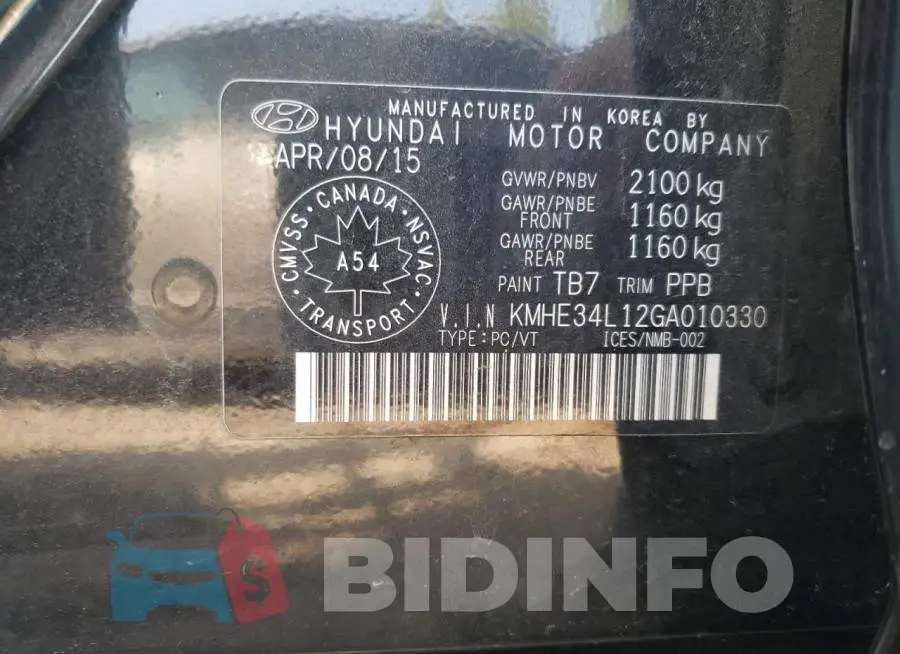 KMHE34L12GA010330 Photo# 12