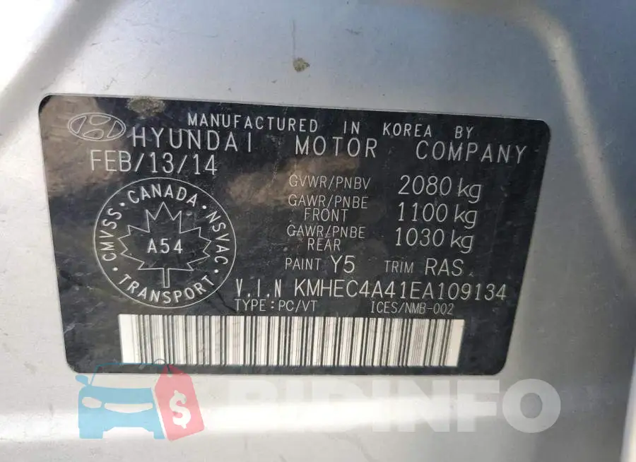 KMHEC4A41EA109134 Photo# 13