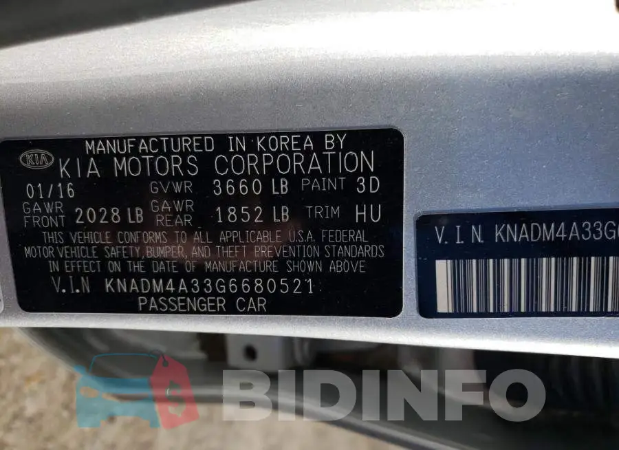 KNADM4A33G6680521 Photo# 12