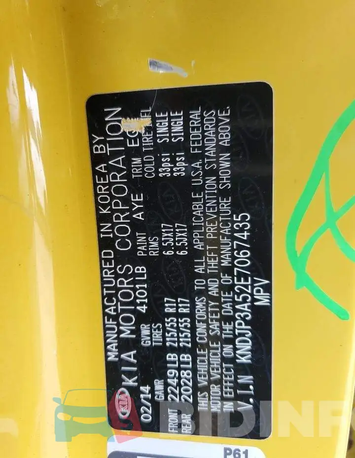 KNDJP3A52E7067435 Photo# 12