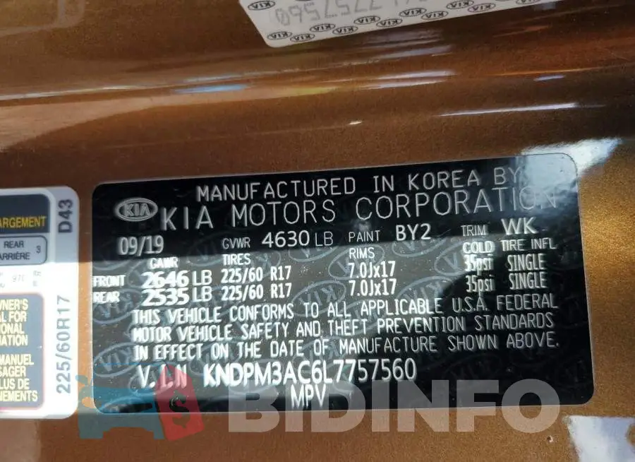 KNDPM3AC6L7757560 Photo# 13