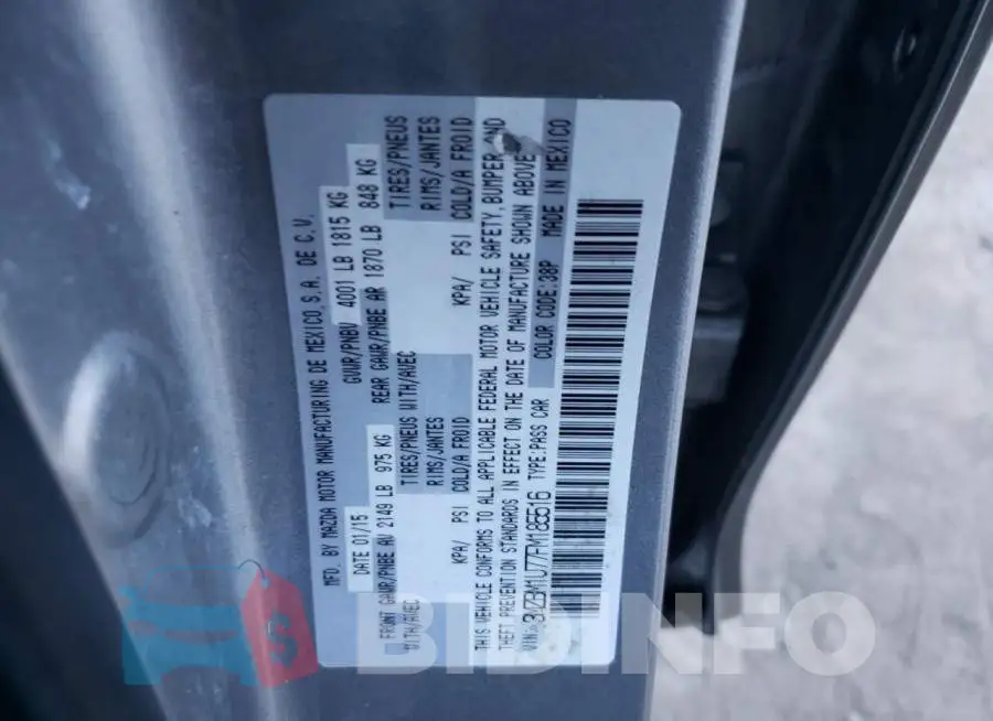 3MZBM1U77FM185516 Photo# 12