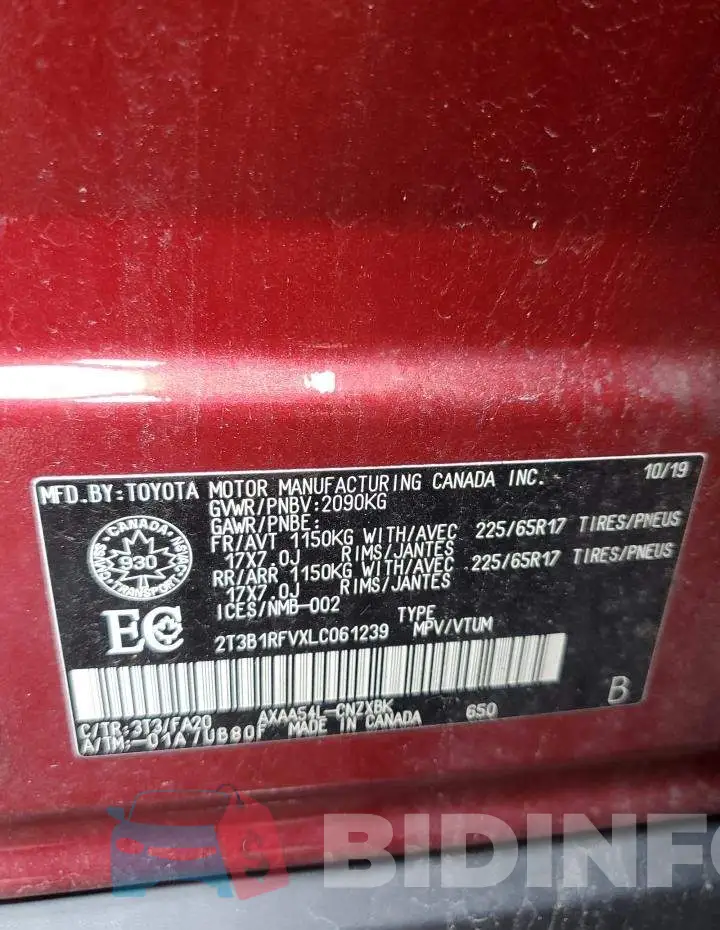 2T3B1RFVXLC061239 Photo# 13