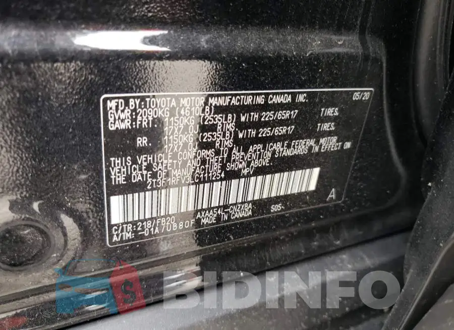 2T3F1RFV3LC111254 Photo# 13