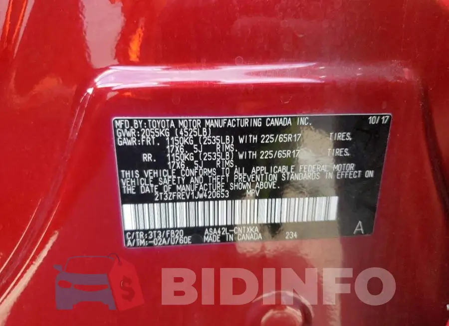 2T3ZFREV1JW420653 Photo# 13