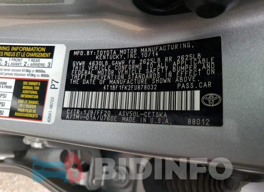 4T1BF1FK2FU878032 Photo# 12