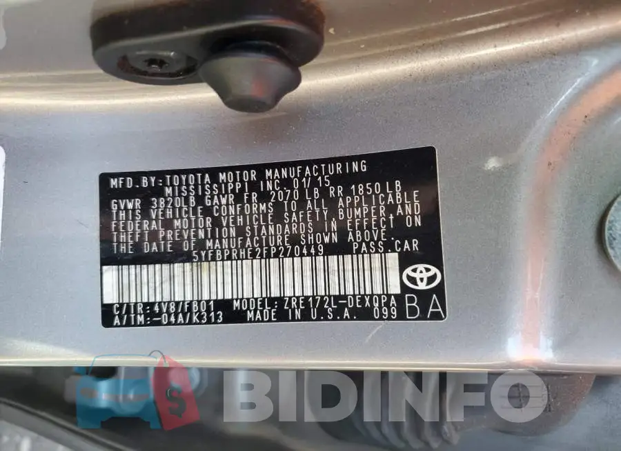 5YFBPRHE2FP270449 Photo# 12