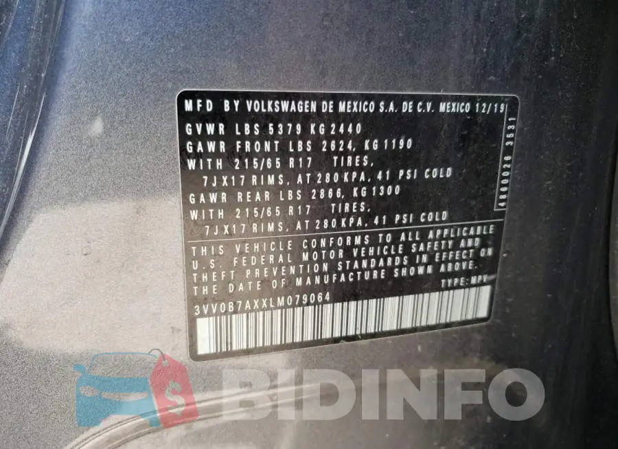 3VV0B7AXXLM079064 Photo# 12