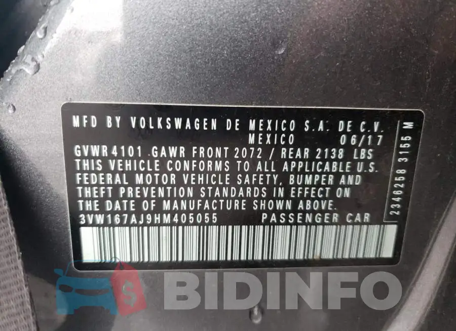 3VW167AJ9HM405055 Photo# 12