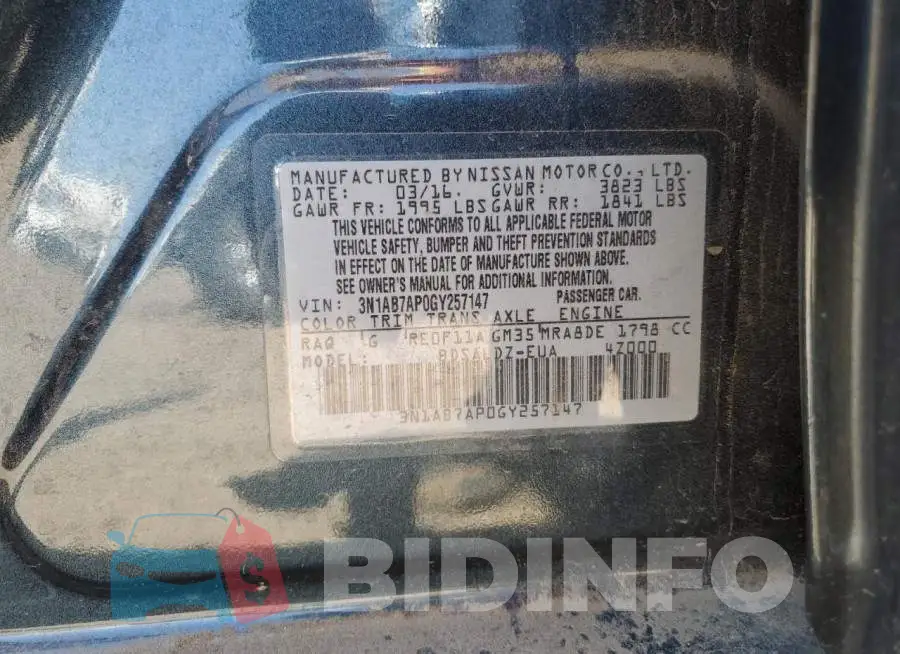 3N1AB7AP0GY257147 Photo# 12