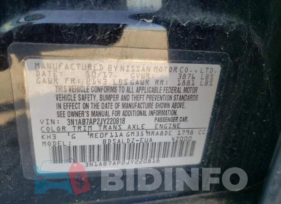 3N1AB7AP2JY220818 Photo# 12