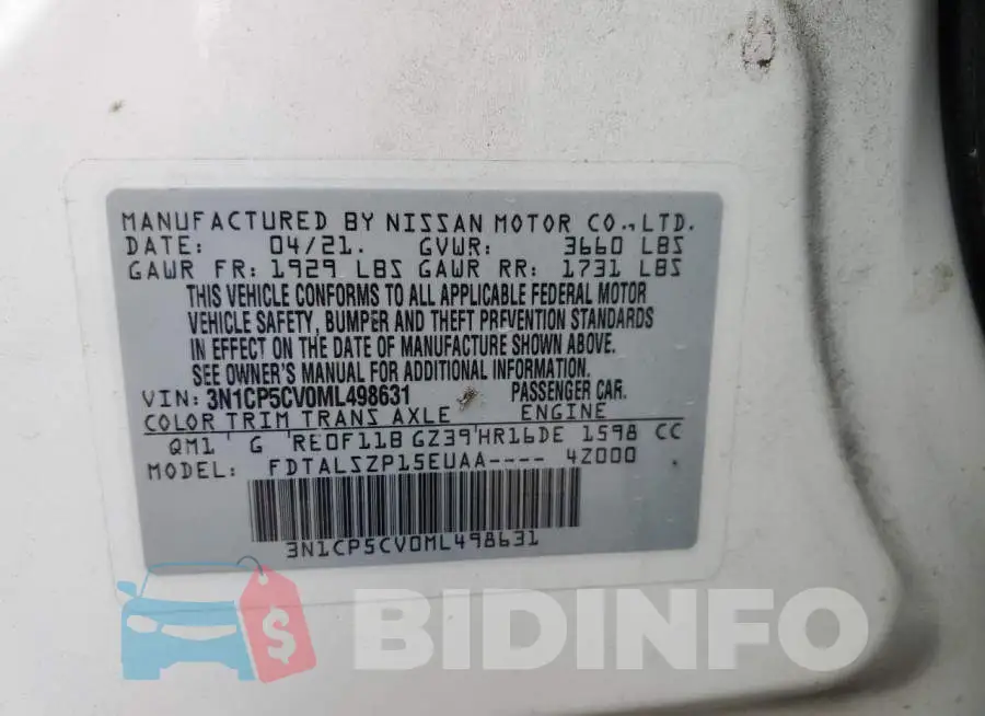 3N1CP5CV0ML498631 Photo# 12