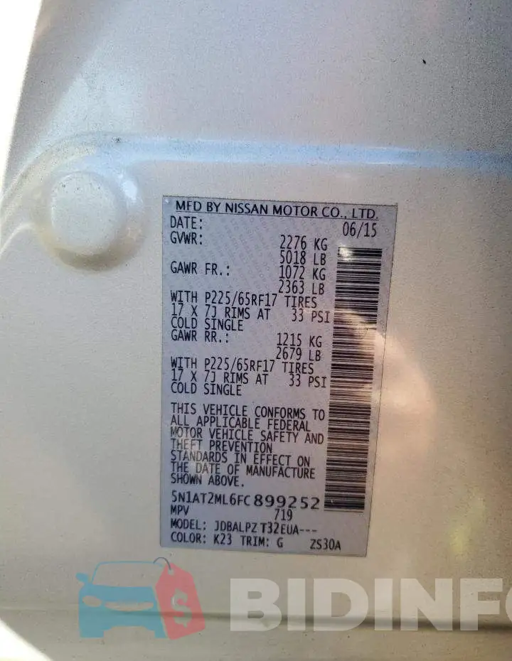 5N1AT2ML6FC899252 Photo# 13