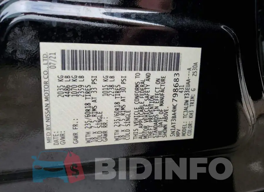5N1AT3BA4MC798683 Photo# 13