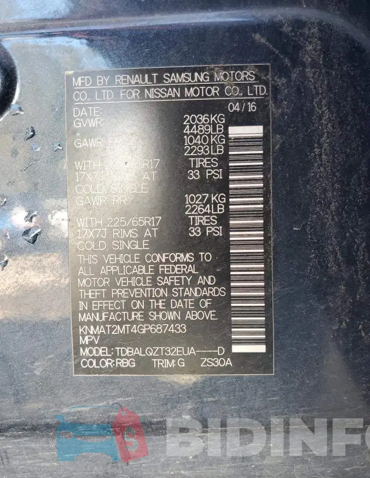 KNMAT2MT4GP687433 Photo# 14
