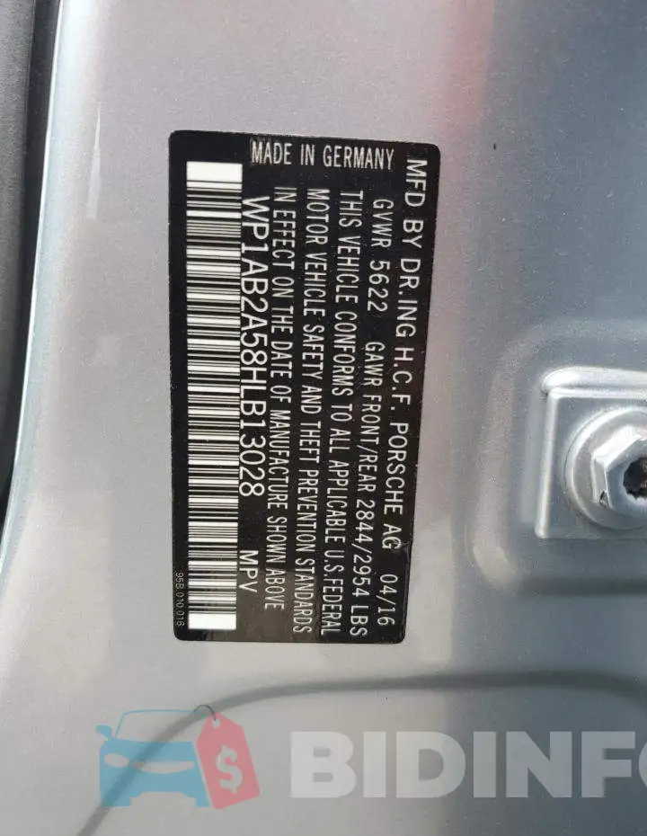 WP1AB2A58HLB13028 Photo# 13