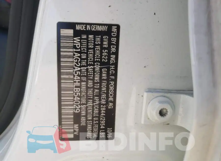 WP1AG2A54HLB54029 Photo# 13