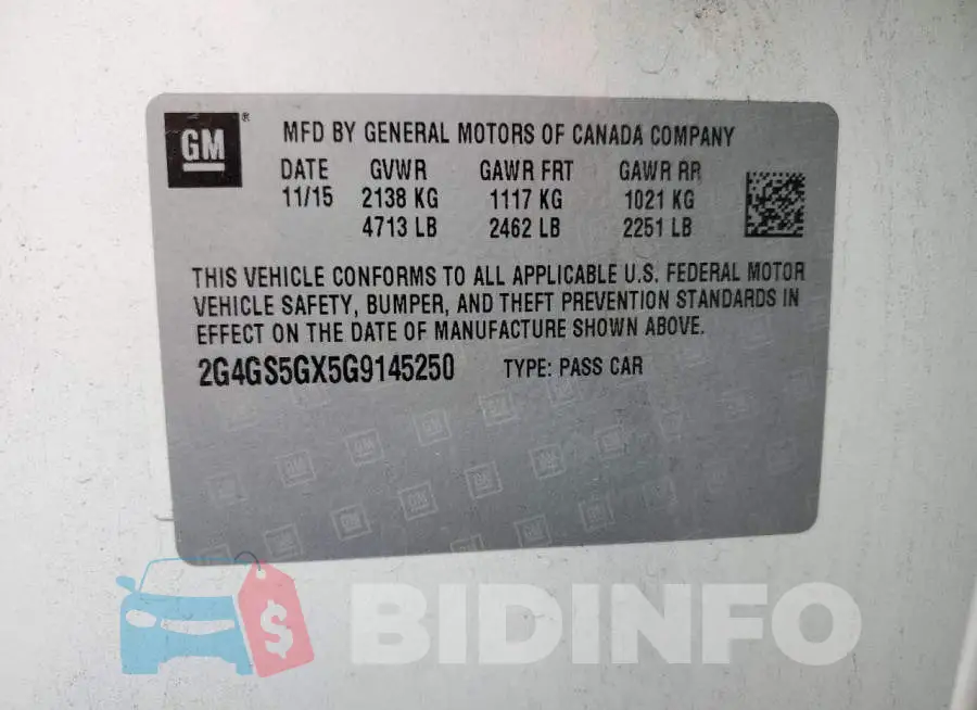2G4GS5GX5G9145250 Photo# 12