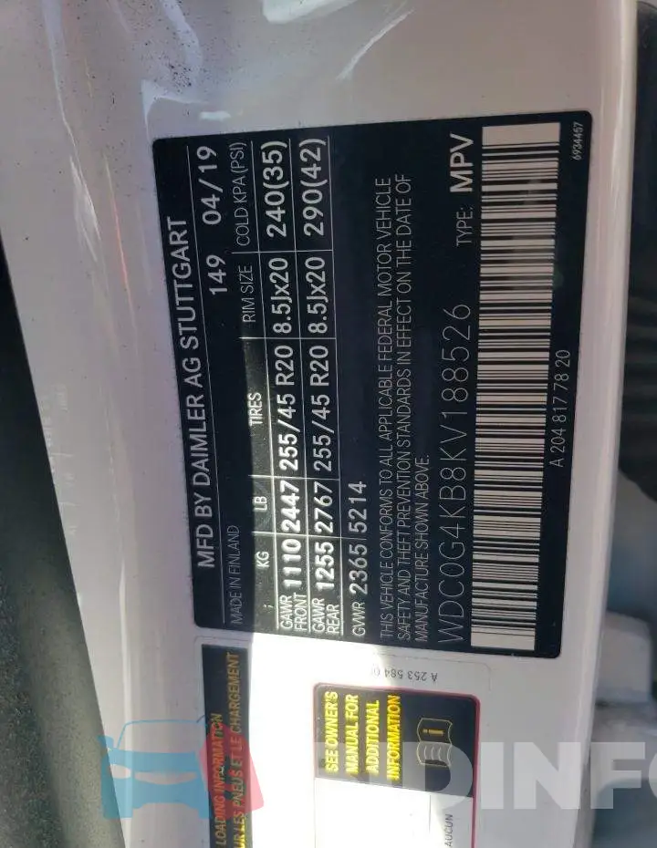 WDC0G4KB8KV188526 Photo# 12
