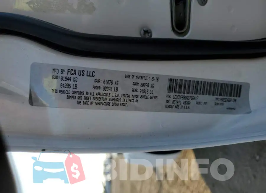 1C3CDFBB0GD766417 Photo# 12
