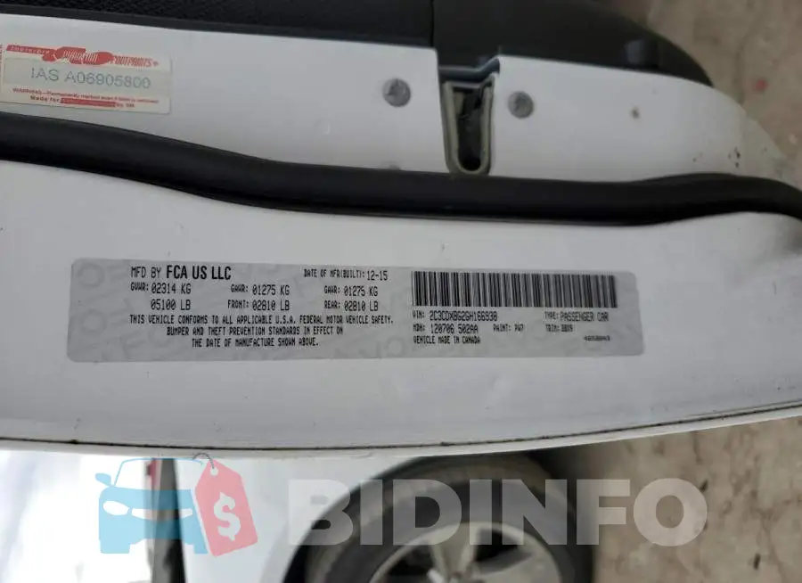2C3CDXBG2GH166938 Photo# 12