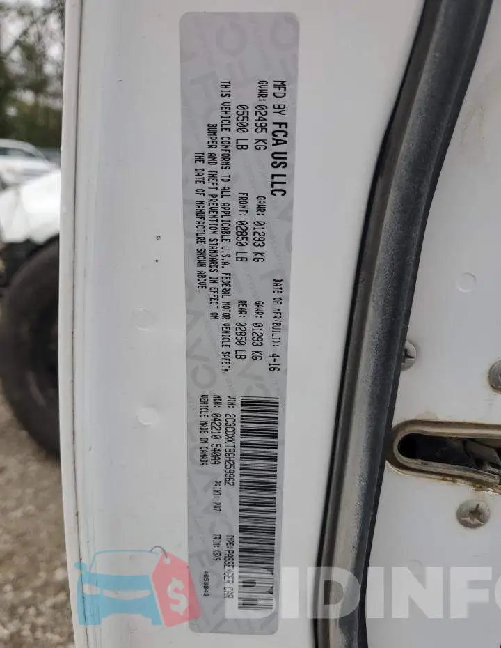 2C3CDXKT8GH259962 Photo# 12