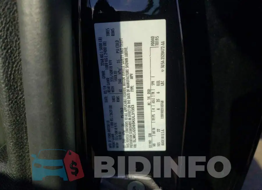 5LMCJ2D95KUL31353 Photo# 13