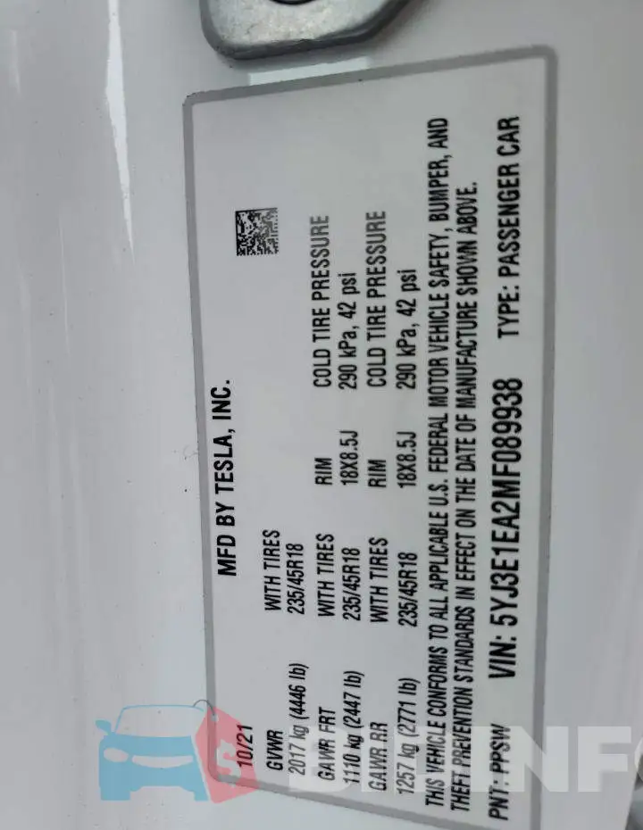 5YJ3E1EA2MF089938 Photo# 13