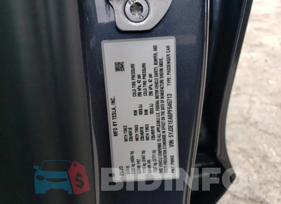 5YJ3E1EA8PF646713 Photo# 12