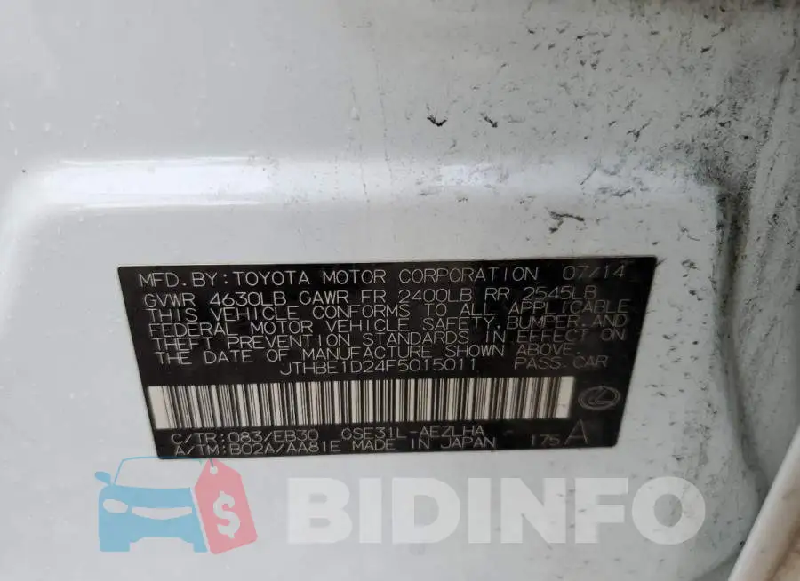 JTHBE1D24F5015011 Photo# 12