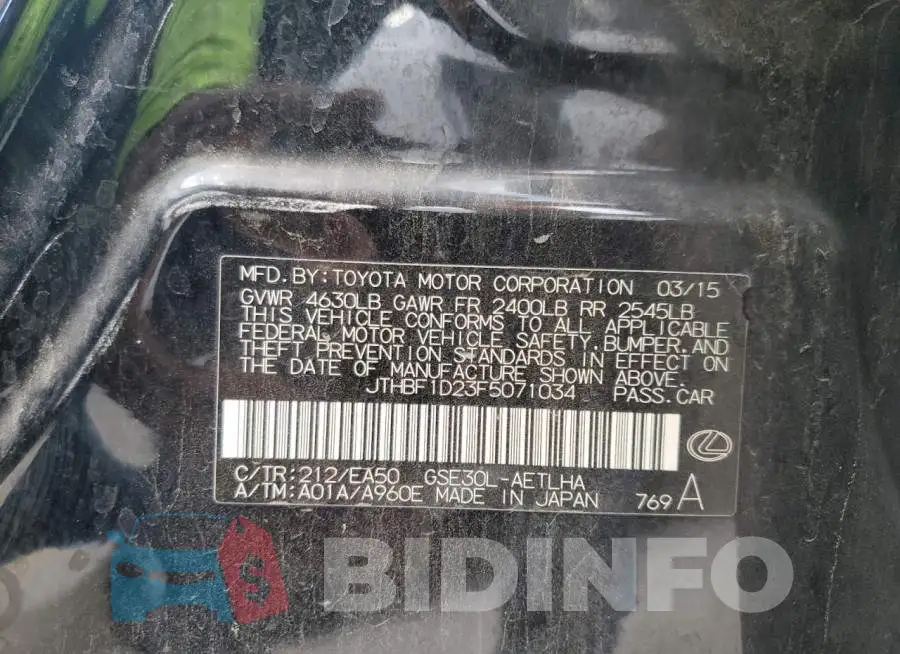 JTHBF1D23F5071034 Photo# 12