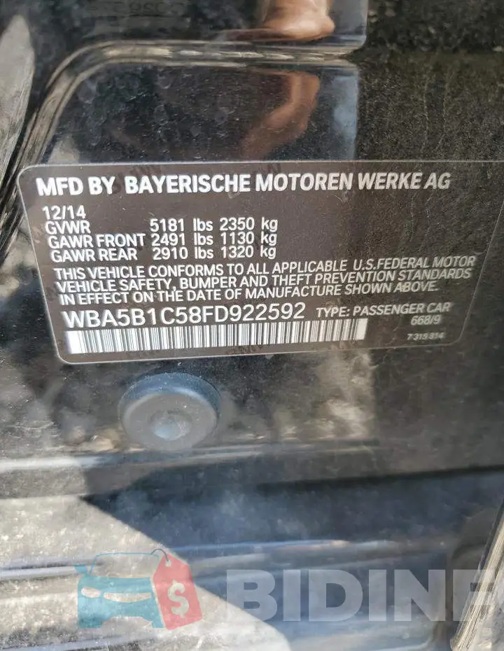 WBA5B1C58FD922592 Photo# 13