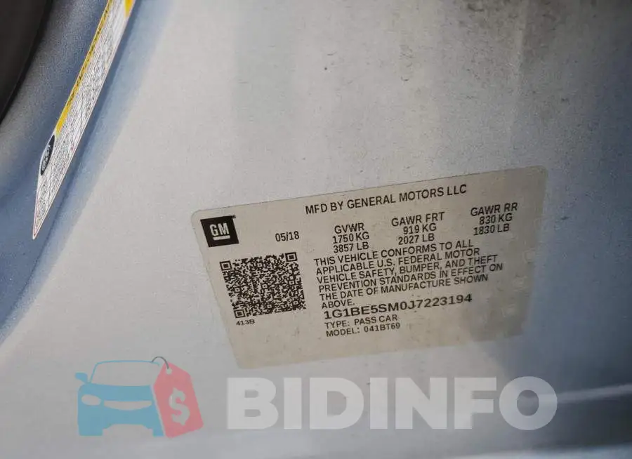 1G1BE5SM0J7223194 Photo# 13